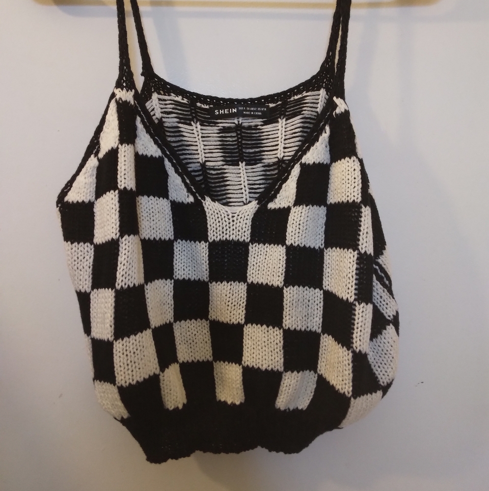 Black and white checkered tank